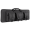 The Condor 36 Double Rifle Case, a black tactical bag with three front pockets, carrying handles, and buckle closures, is designed for military or first responder use and displayed against a white background.